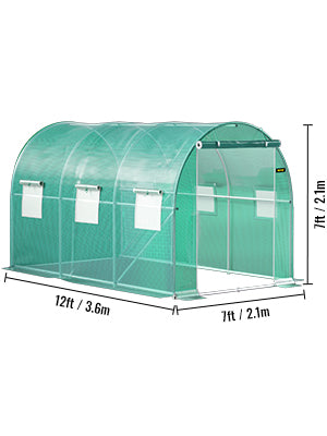 SucceBuy Walk-in Tunnel Greenhouse Galvanized Frame Waterproof Cover