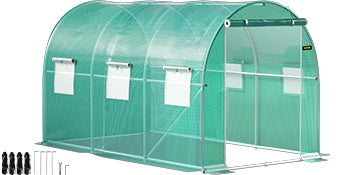 SucceBuy Walk-in Tunnel Greenhouse Galvanized Frame Waterproof Cover