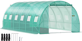 SucceBuy Walk-in Tunnel Greenhouse Galvanized Frame Waterproof Cover