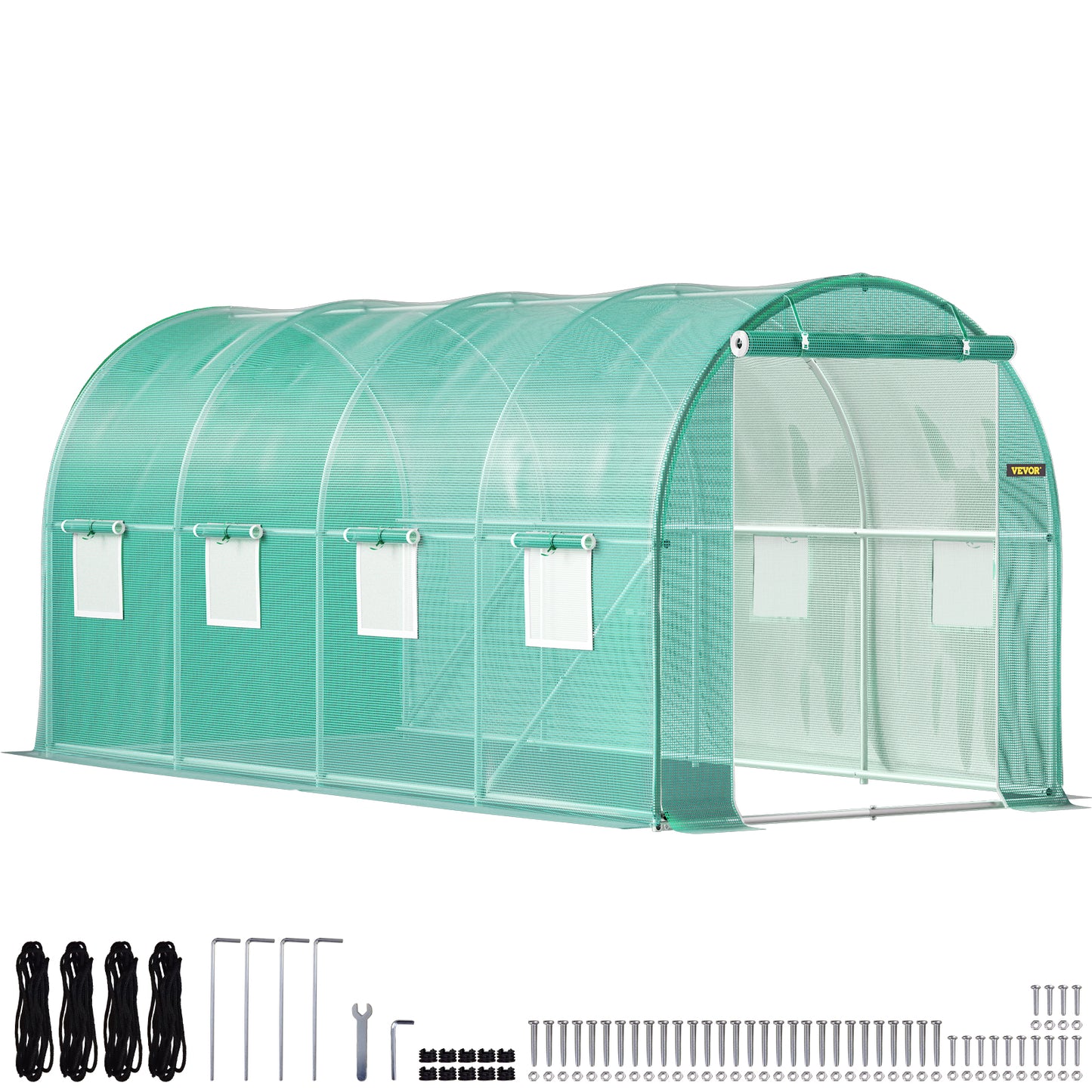 SucceBuy Walk-in Tunnel Greenhouse Galvanized Frame Waterproof Cover