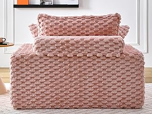 Ljustra Oversized Chaise Lounge Chair Comfy Corduroy Sofa Couch