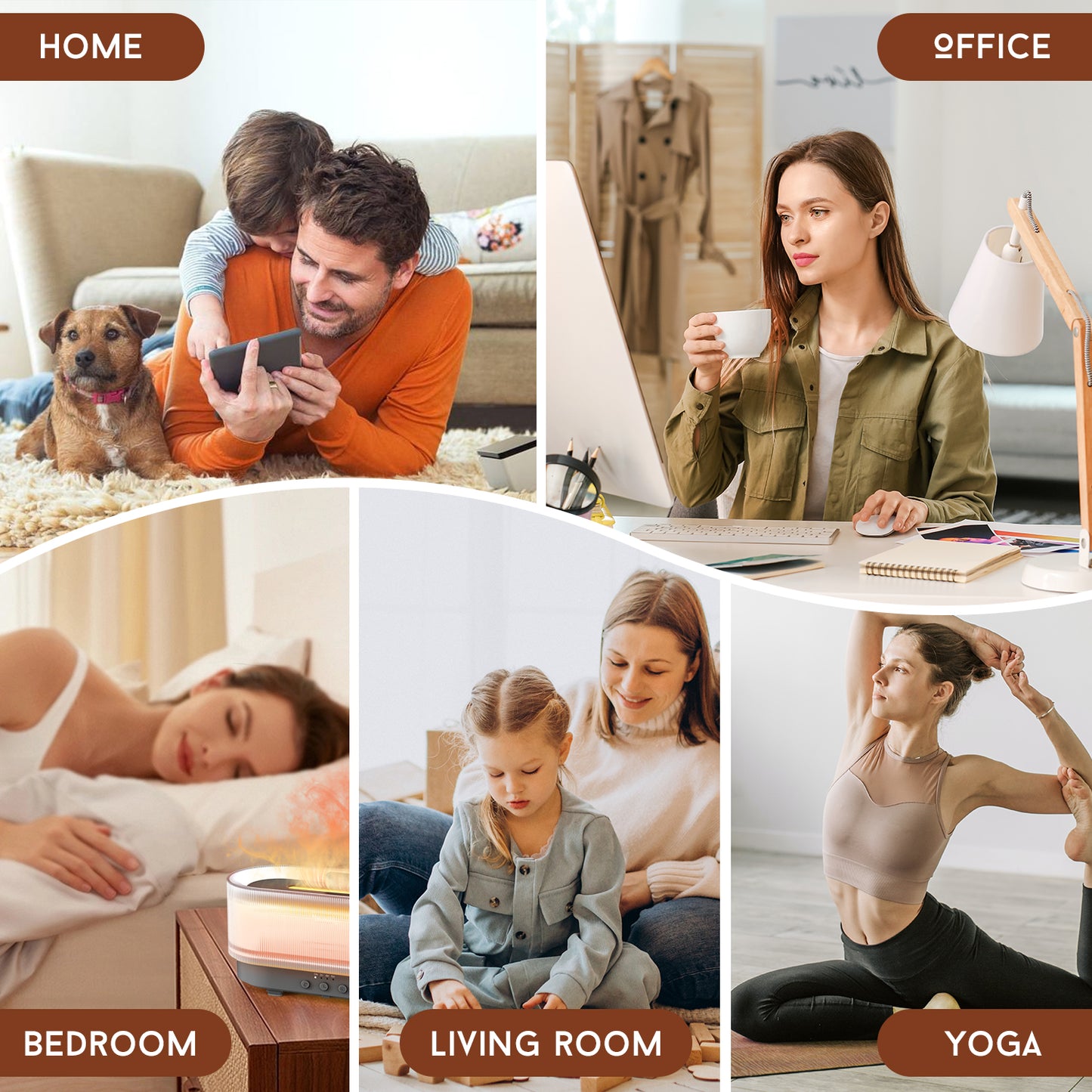 Ljustra Ultrasonic Humidifier 300ml Aromatherapy Diffuser Quiet Light