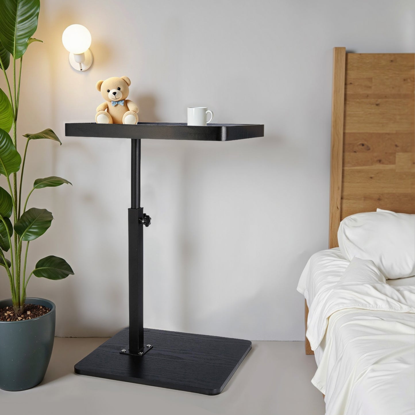 Ljustra C-Shaped Sofa Side Table Mobile Storage Small Corner Table