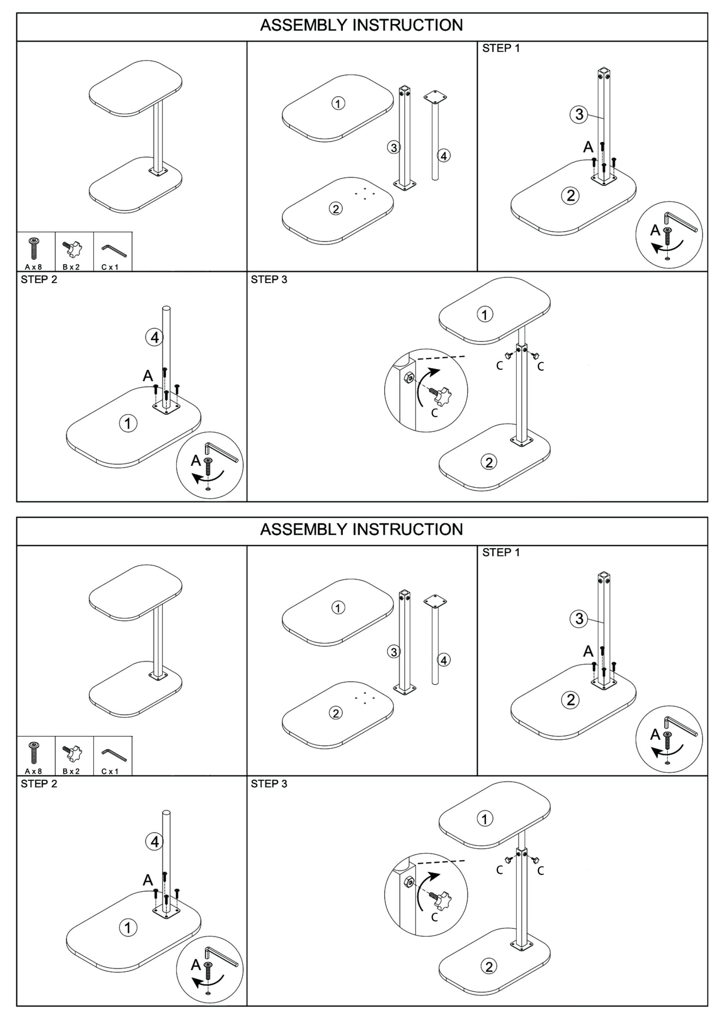 Ljustra C-Shaped Sofa Side Table Mobile Storage Small Corner Table