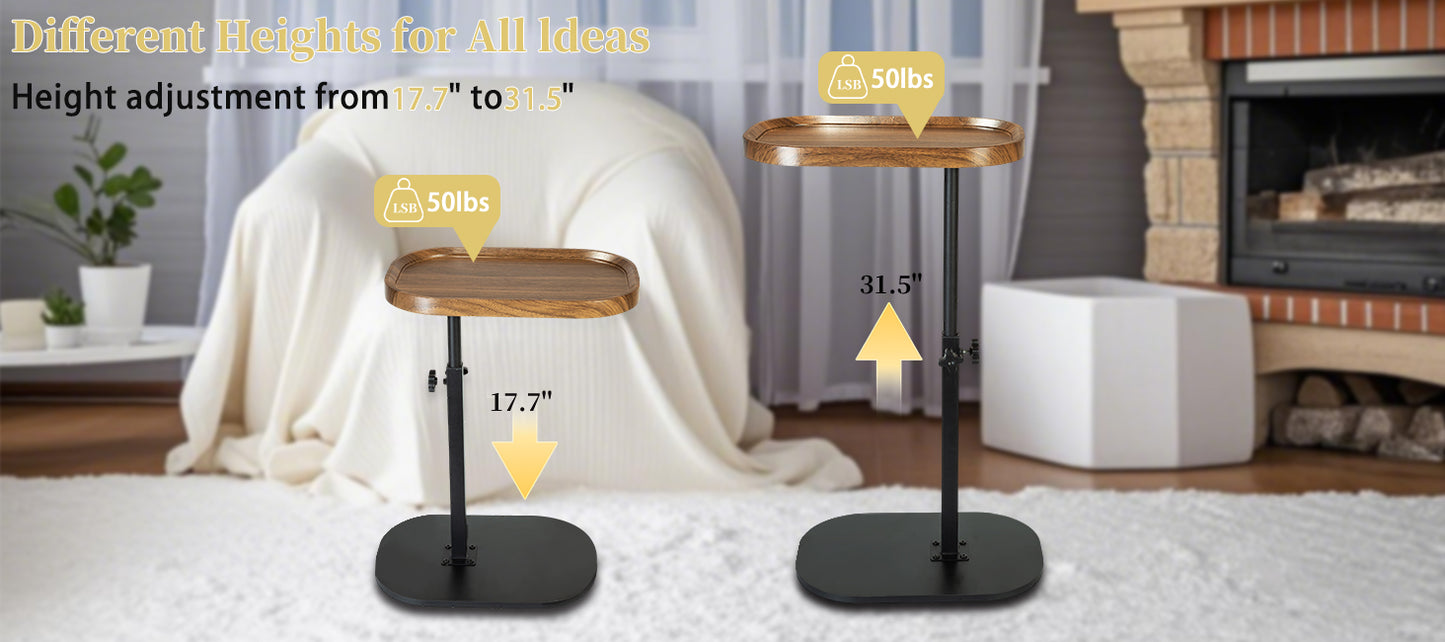 Height Adjustable Rotatable Home Office Desk Easy Clean Side Table