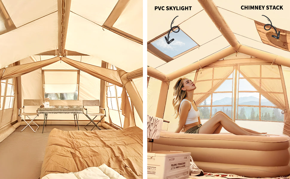 Large Inflatable Tent for 8-10 Person Instant Setup Waterproof Cabin