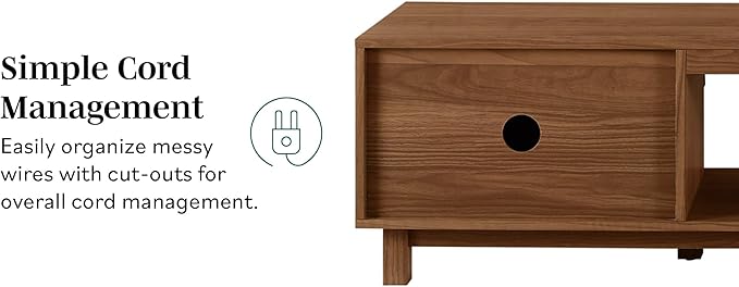 Walton Modern Fluted-Door TV Stand Low Profile for TVs Up to 80 Inch