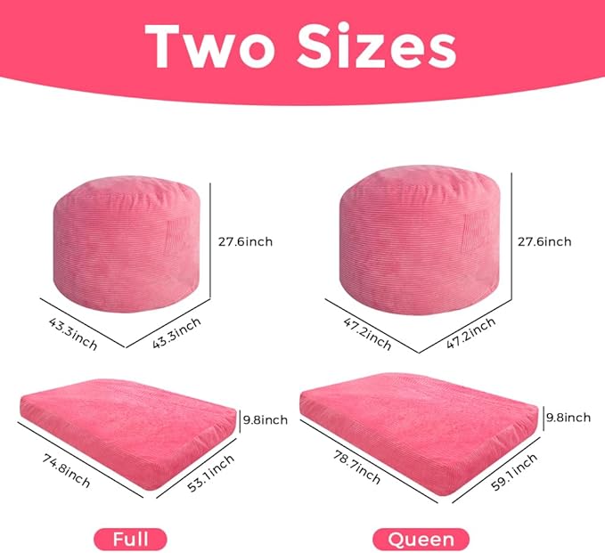 Giant Bean Bag Chair Bed Convertible Sofa Comfortable Lounge