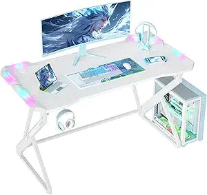 Small Gaming Desk with RGB Lights 40" PC Desk for Home Office Setup