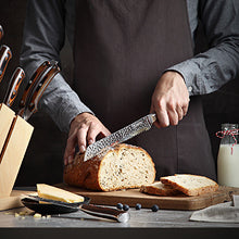 Ljustra 9PC High Carbon Stainless Steel Knife Set with Block and Handles