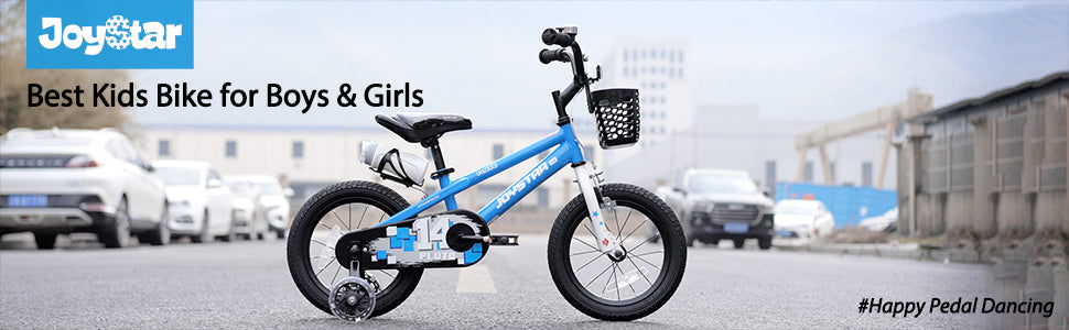 Ljustra Kids Bike with Light Up Training Wheels for Ages 3-12 JoyStar