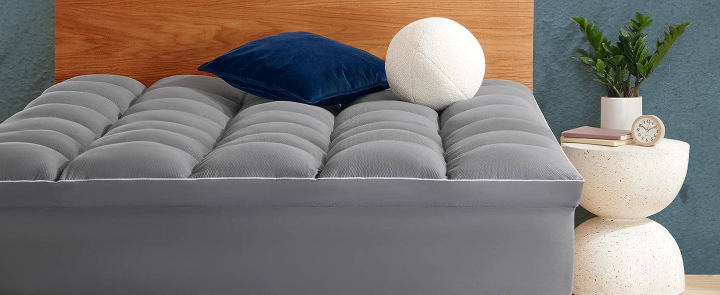 Ljustra Queen Mattress Pad Deep Pockets Extra Thick Topper Plush Comfort