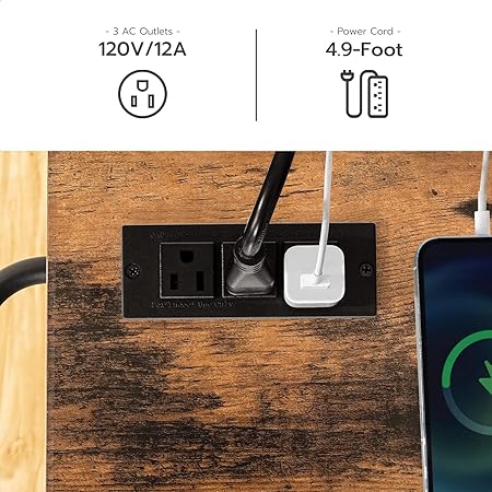 Kitchen Island With Power Outlet Rolling Cart Storage For Home Dining