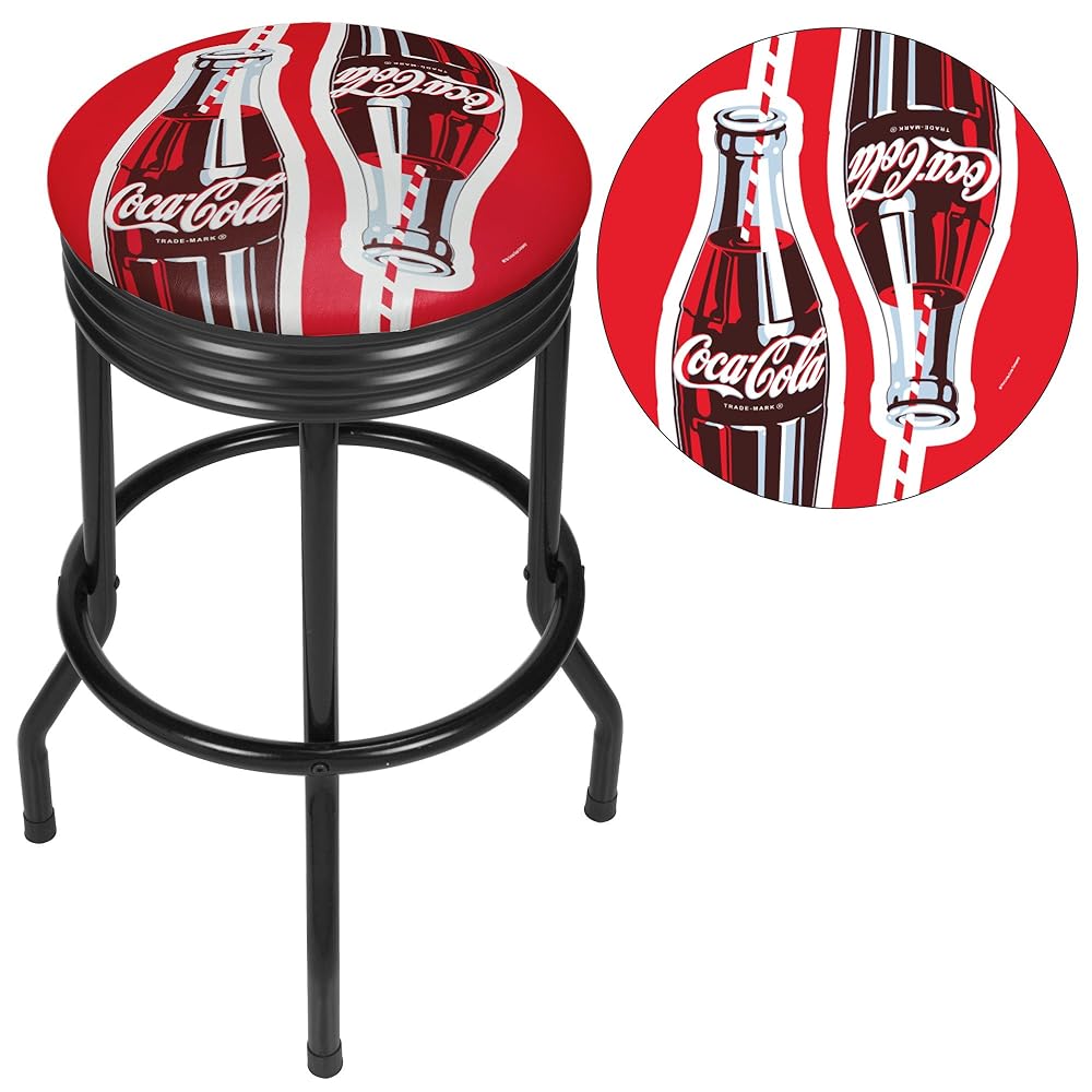Bla Ribbed Bar Stool Twin Bottles With Straw Bottle Art Swivel
