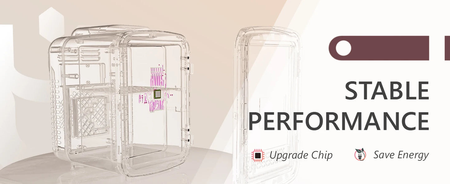 Ljustra 4L Mini Fridge with Freezer Compact Refrigerator for Car Office