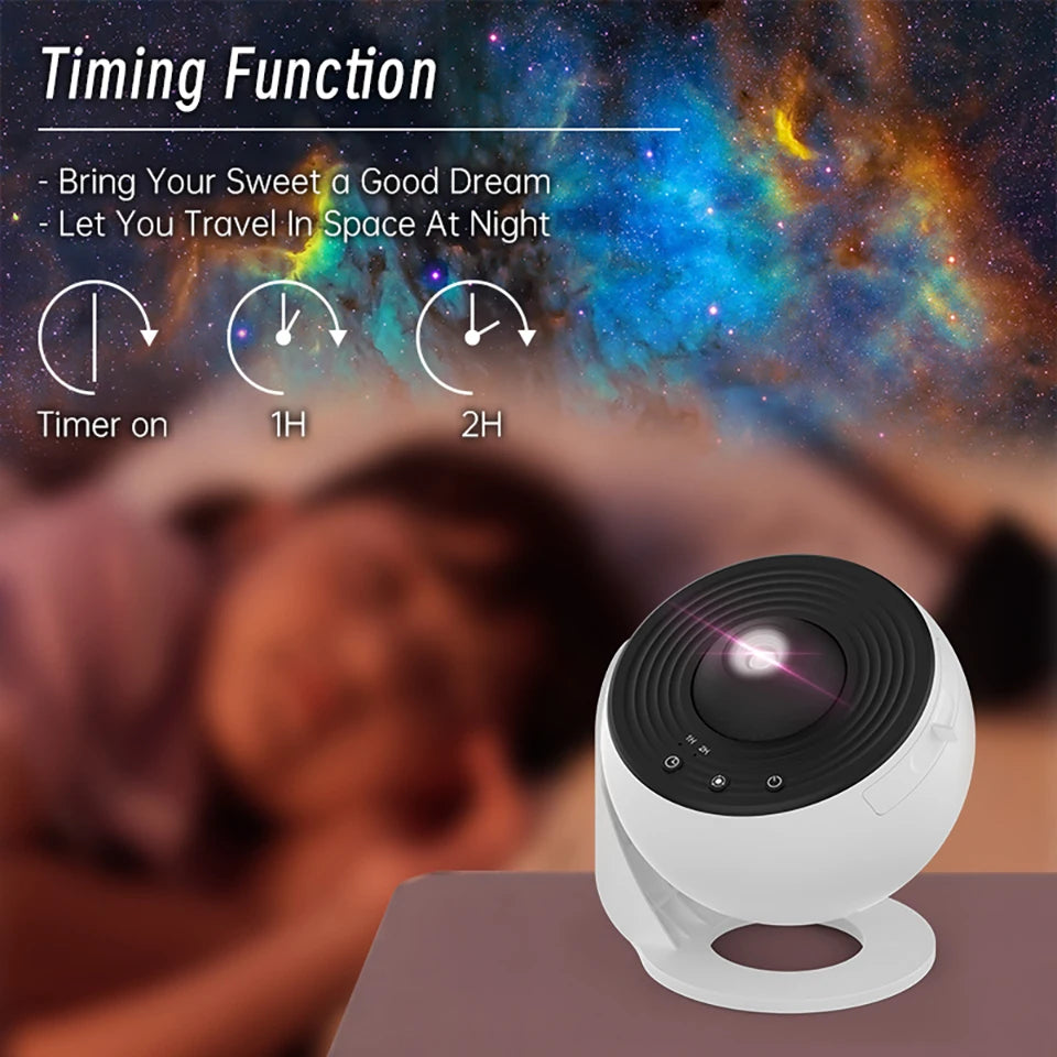 Night Light Galaxy Projector 360° Starry Sky Lamp for Kids Bedroom