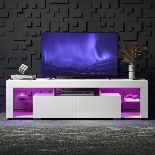 Ljustra Modern 63 Inch TV Stand with LED Lights for 60-70 Inch TV