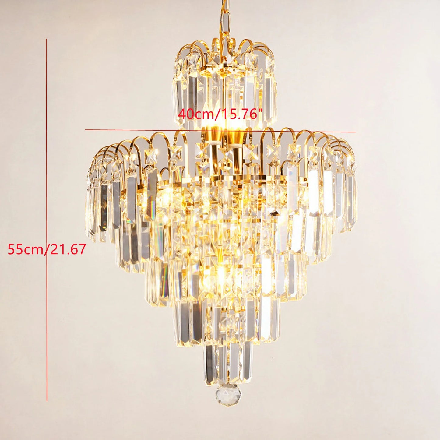 Elegant Modern Ceiling Light K9 Crystal Chandelier Pendant Fixture
