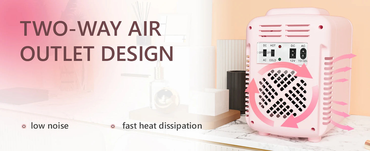 Ljustra 4L Mini Fridge with Freezer Compact Refrigerator for Car Office