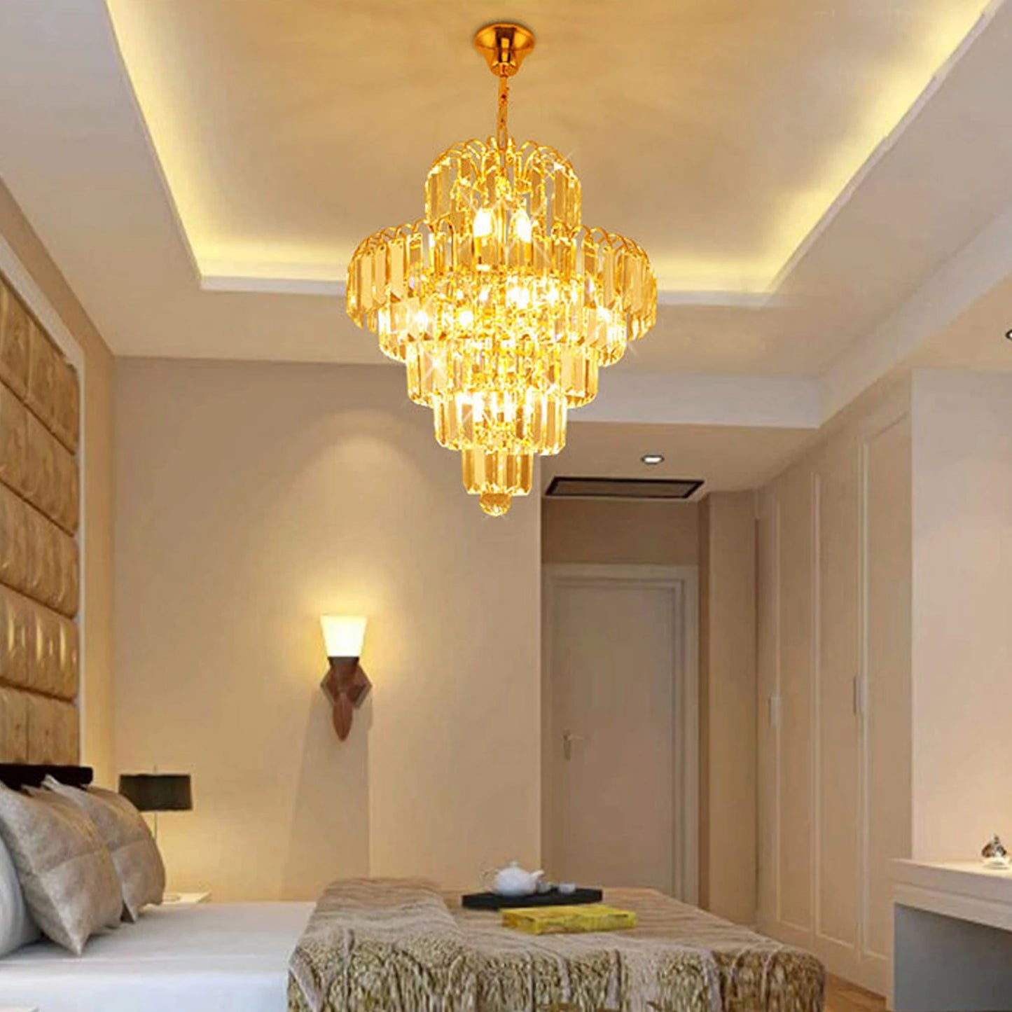 Elegant Modern Ceiling Light K9 Crystal Chandelier Pendant Fixture