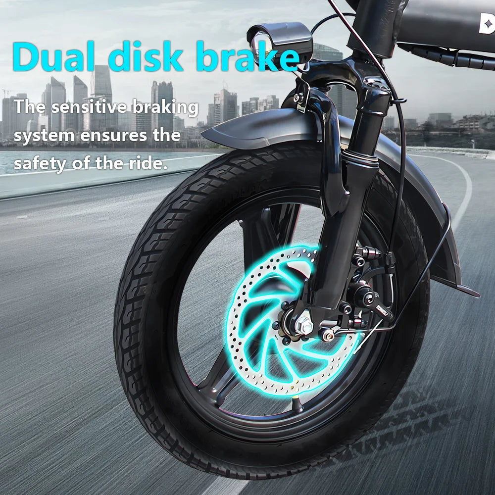 Ljustra 14 Inch Foldable Electric Bicycle 400W Motor City Commuting EBike