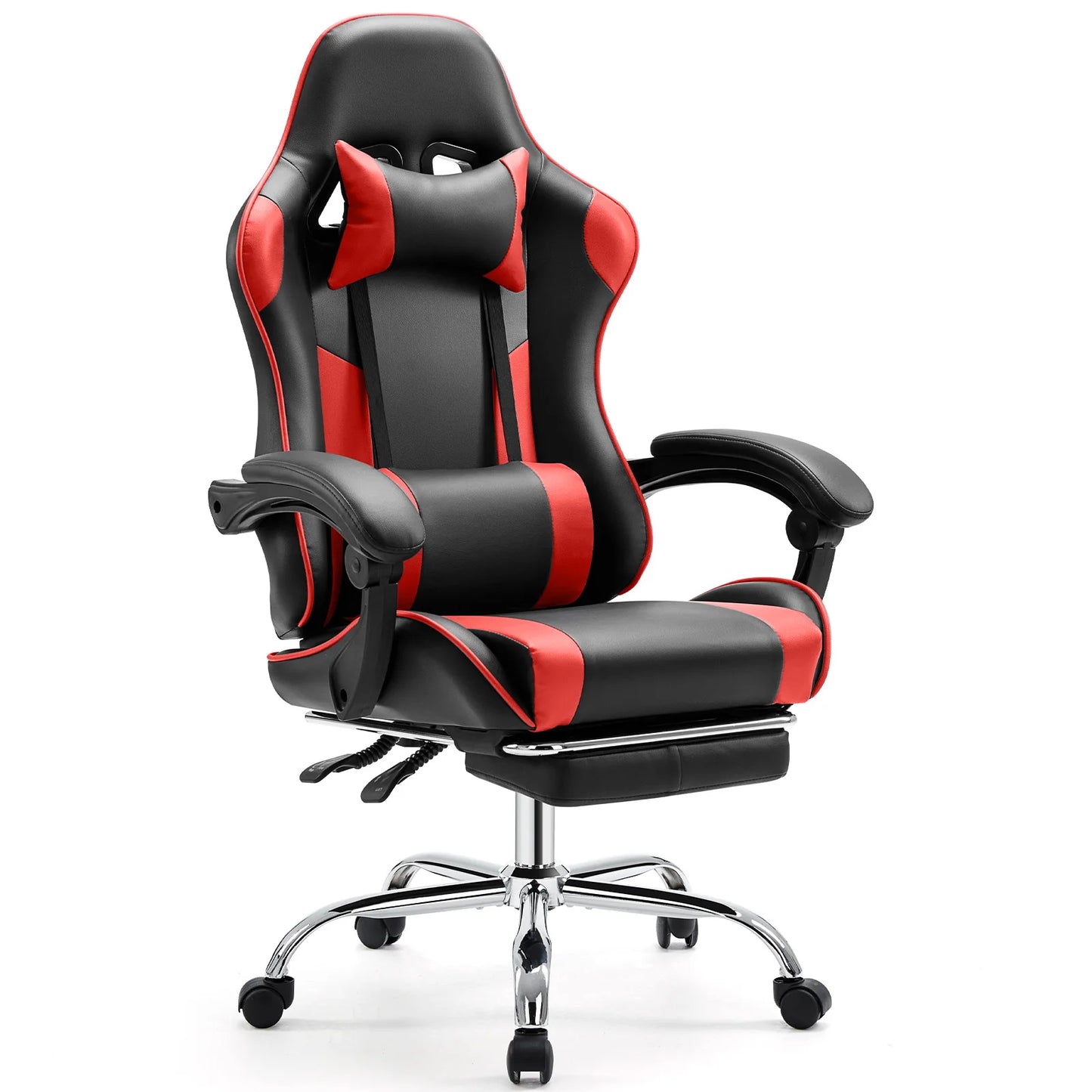 Ljustra Ergonomic Gaming Chair Adjustable Swivel PU Leather Headrest Support