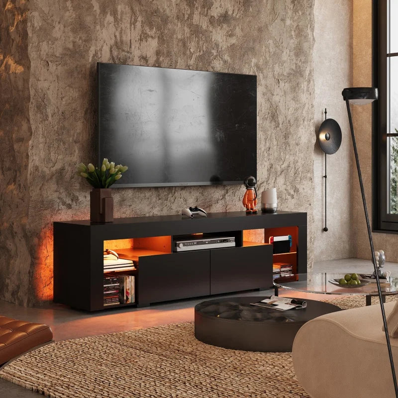 Ljustra Modern LED TV Stand for 60-70 Inch TVs with Storage Drawers