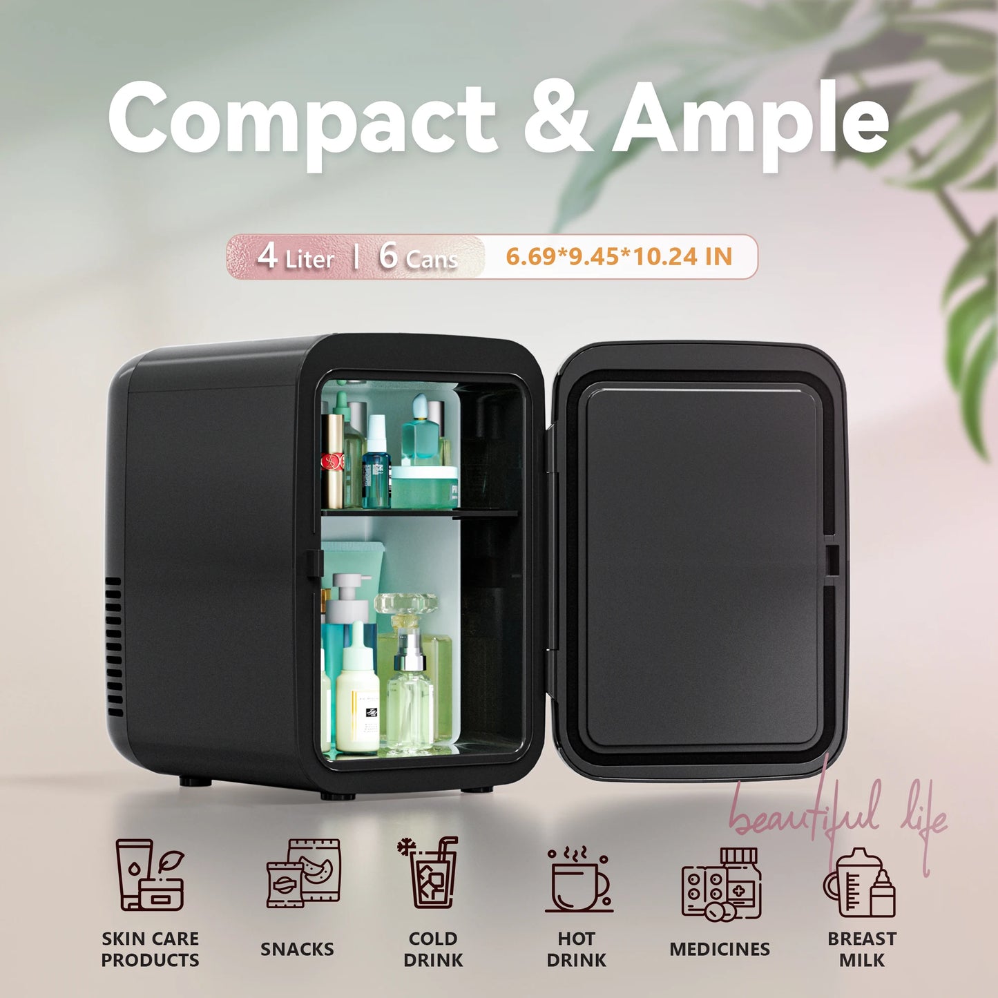 Ljustra Mini Refrigerator 4L Cold Warm Portable Car Office Insulation Box