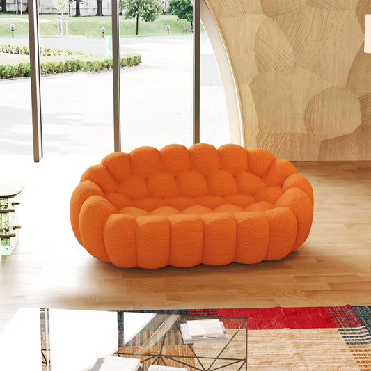 Ljustra Modern Comfy Floor Couch Lazy Sofa 3D Honeycomb Curved Loveseat