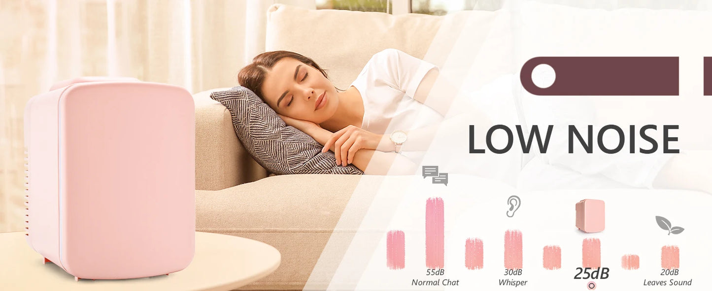 Ljustra 4L Mini Fridge with Freezer Compact Refrigerator for Car Office