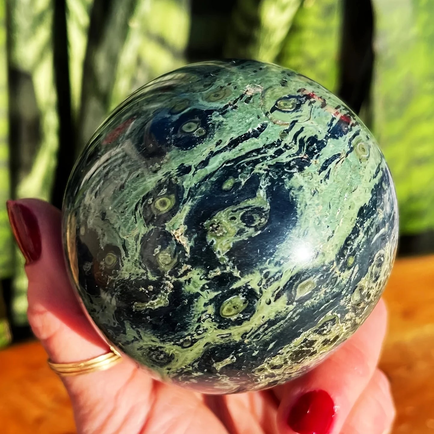 Large Kambaba Jasper Sphere Polished Stone Ball Home Decor Reiki Gift
