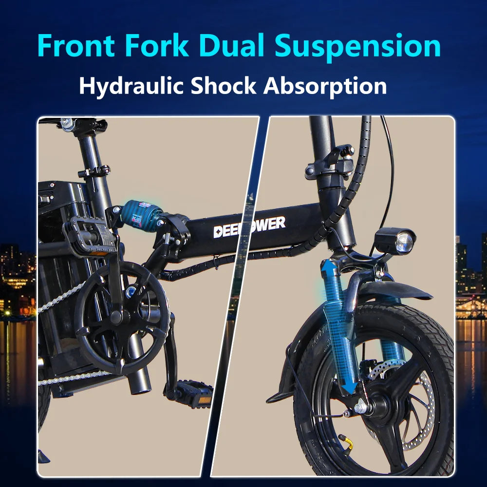 Ljustra 14 Inch Foldable Electric Bicycle 400W Motor City Commuting EBike