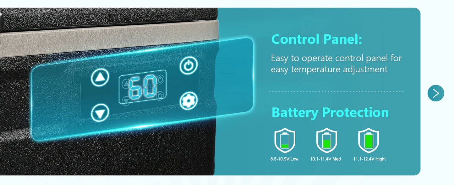 Ljustra 75L Portable Car Refrigerator Compressor Cooler for Camping Fishing