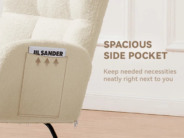 Ljustra Nursery Rocking Chair Teddy Glider Modern High Back Armchair