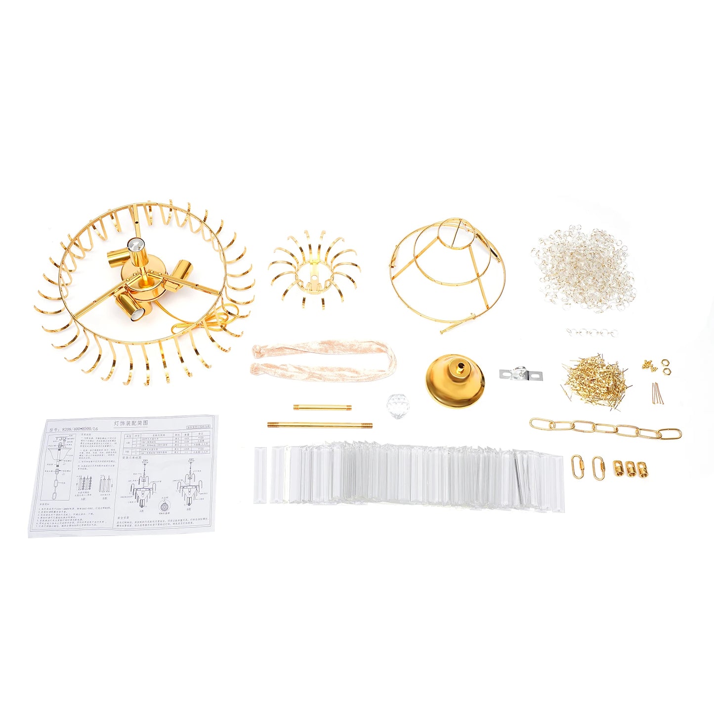 Elegant Modern Ceiling Light K9 Crystal Chandelier Pendant Fixture