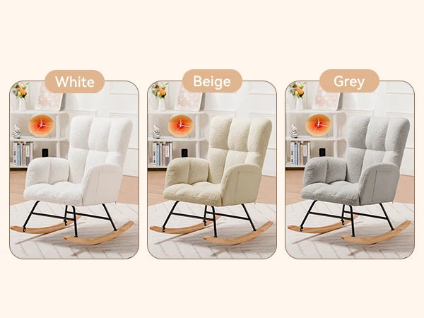 Ljustra Nursery Rocking Chair Teddy Glider Modern High Back Armchair