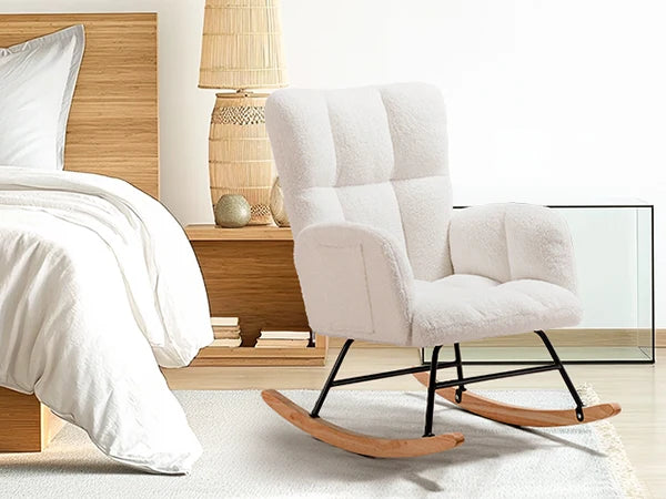 Ljustra Nursery Rocking Chair Teddy Glider Modern High Back Armchair