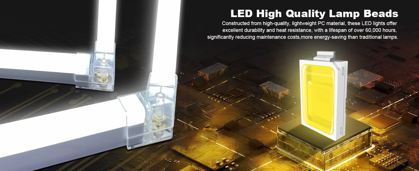 Hexagon LED Garage Lights 192W 26400LM Super Bright Ceiling Lights