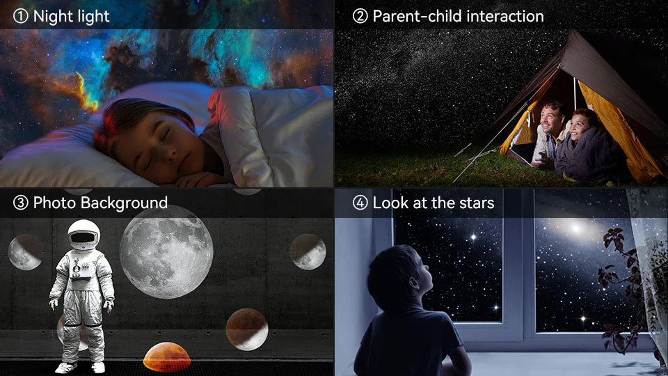 Night Light Galaxy Projector 360° Starry Sky Lamp for Kids Bedroom