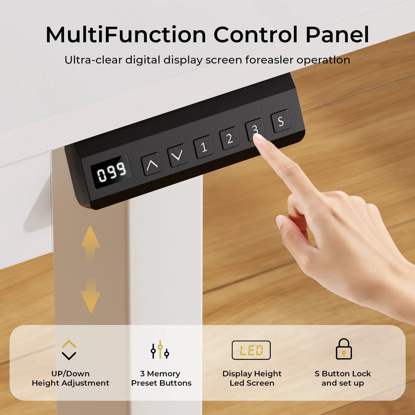 Electric Standing Desk with Drawers Adjustable Ergonomic Home Office