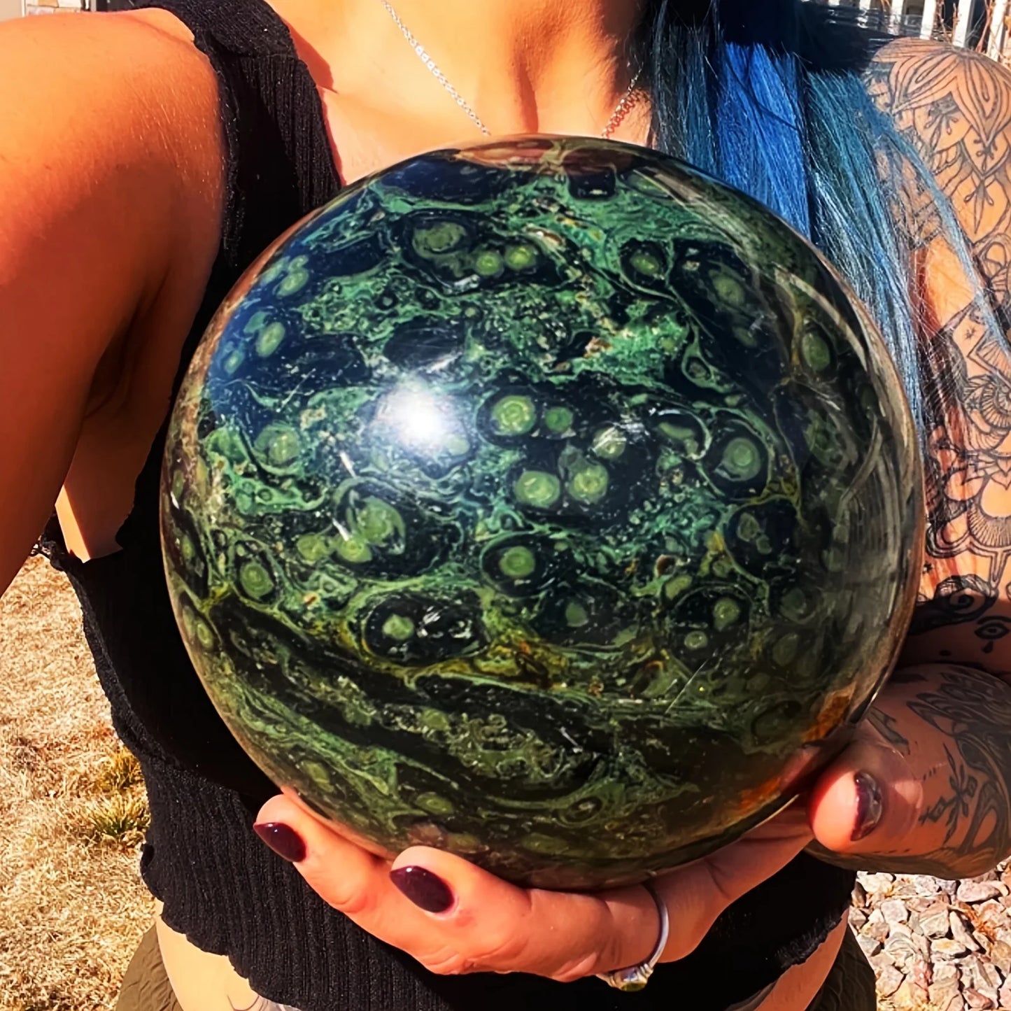 Large Kambaba Jasper Sphere Polished Stone Ball Home Decor Reiki Gift