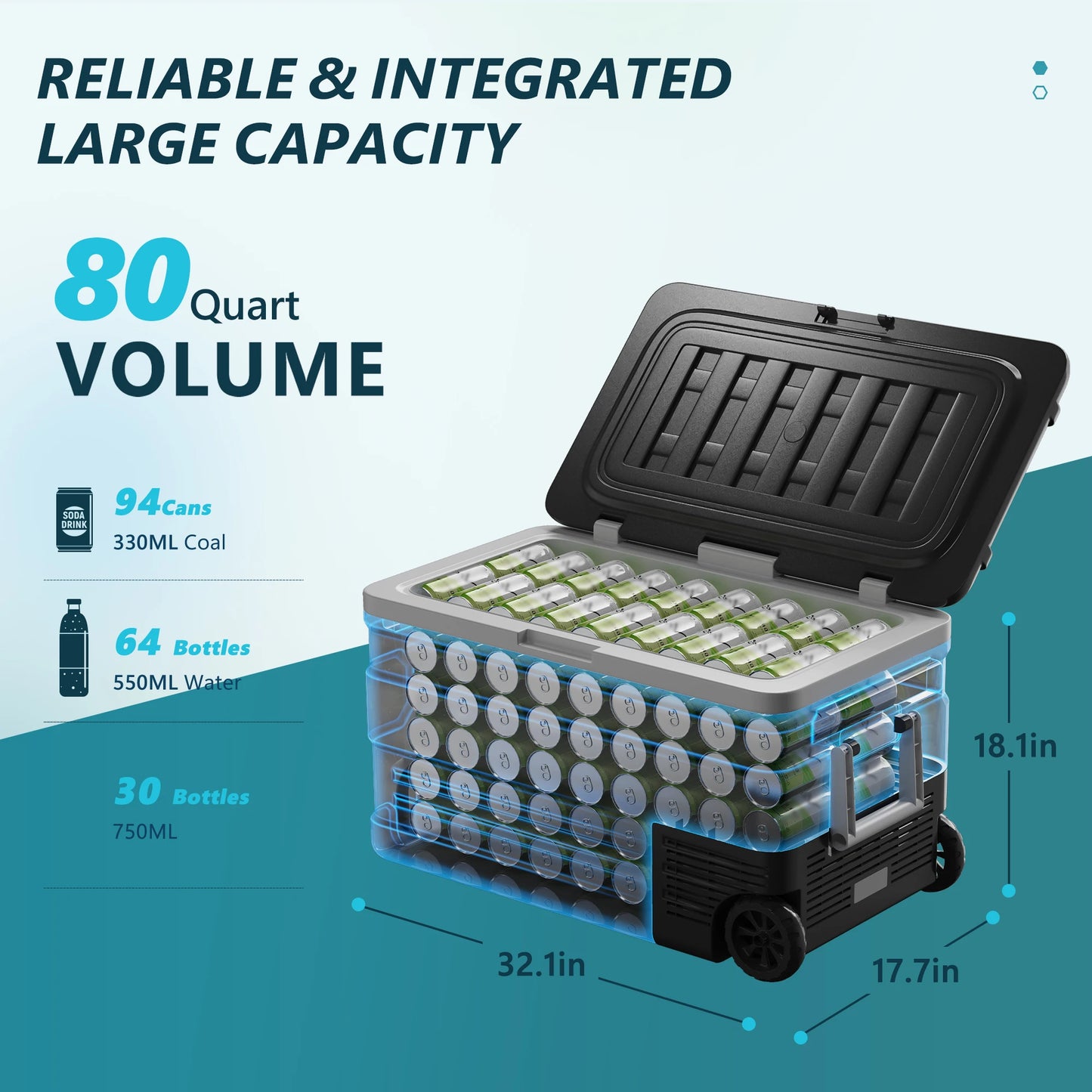Ljustra 75L Portable Car Refrigerator Compressor Cooler for Camping Fishing