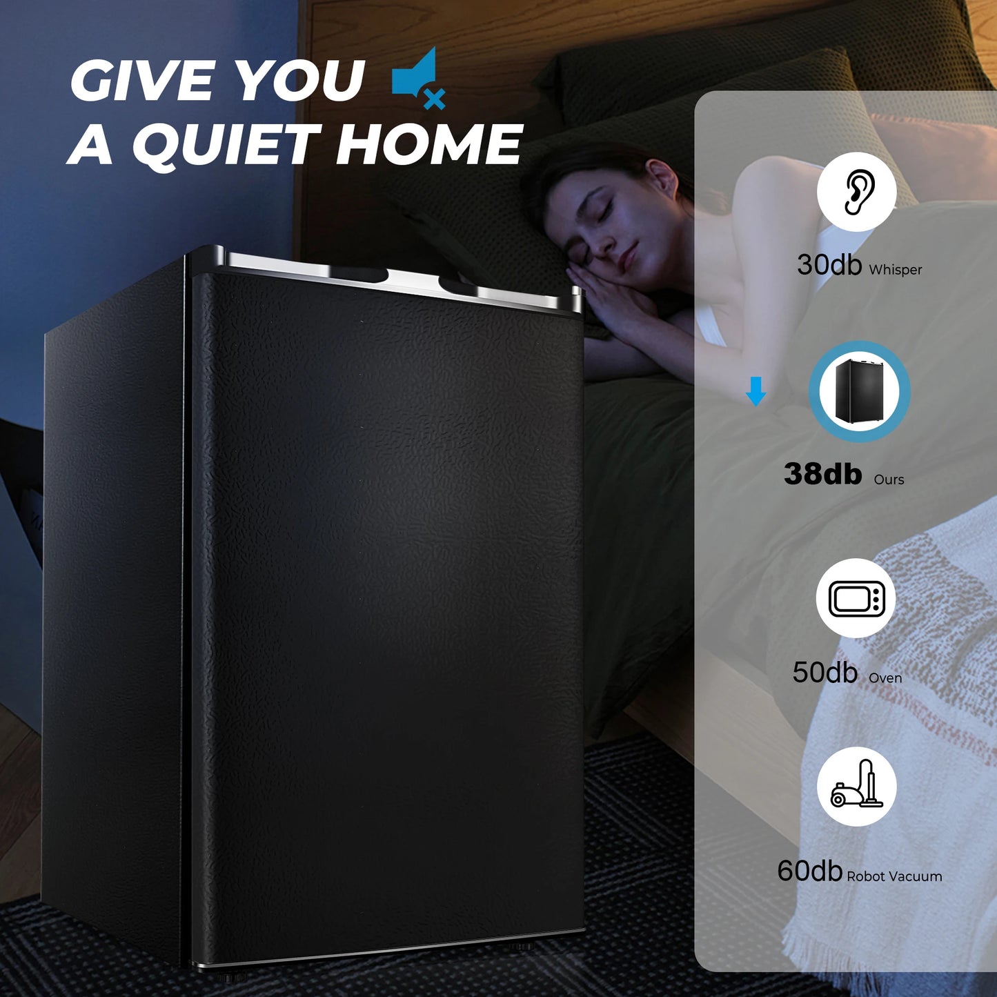 SIMZLIFE Compact Mini Freezer 3.0 Cubic Feet Reversible Door Home Office