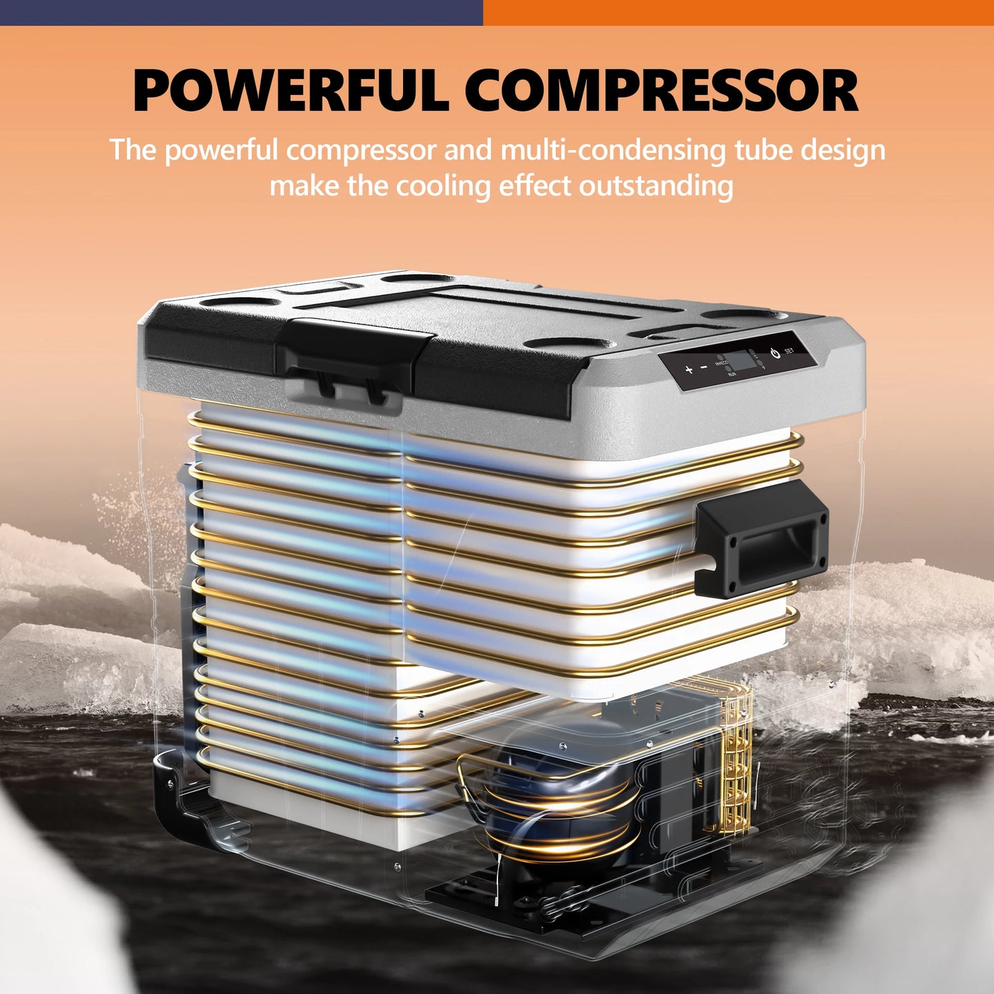 SIMZLIFE 50L Car Refrigerator Portable Freezer Electric Cooler 12V 24V