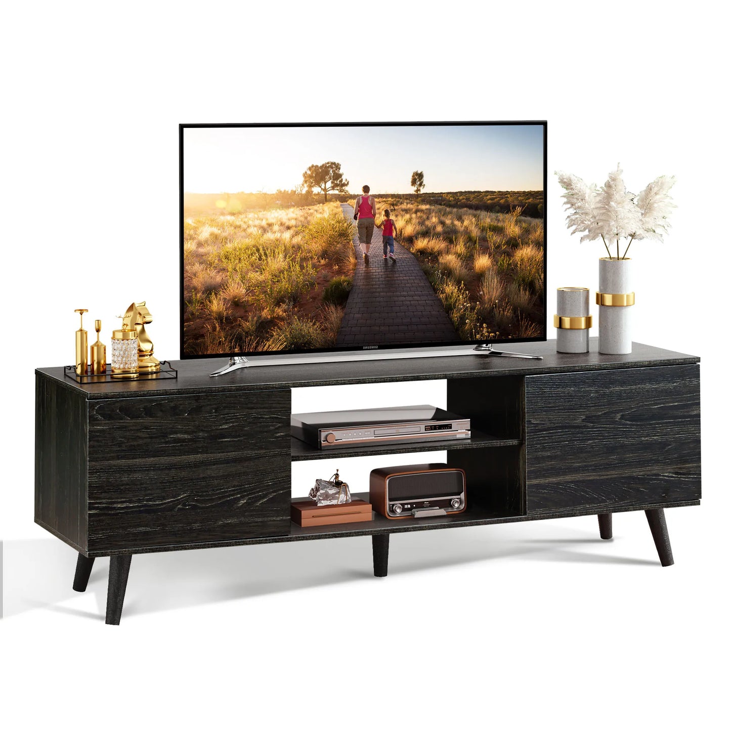 Ljustra Mid Century Modern TV Stand Entertainment Center for Living Room