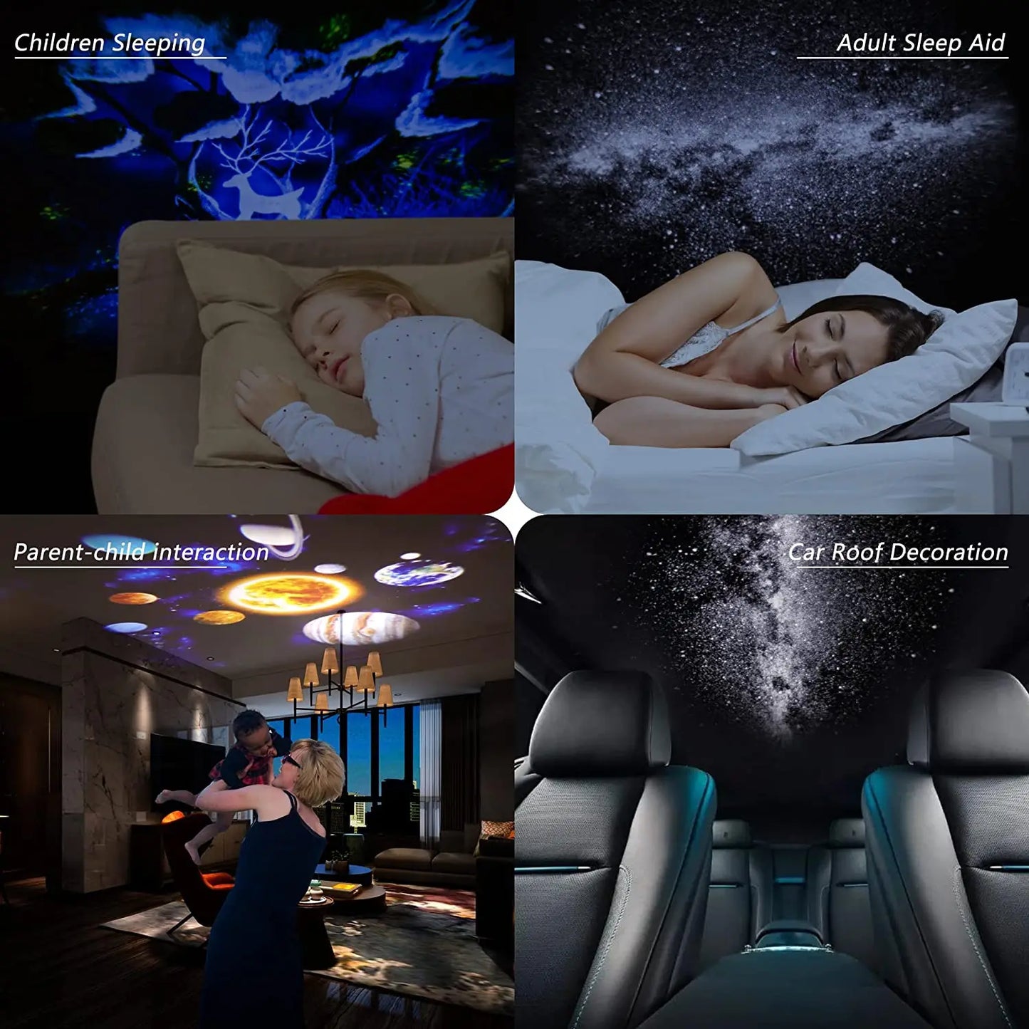 Night Light Galaxy Projector 360° Starry Sky Lamp for Kids Bedroom