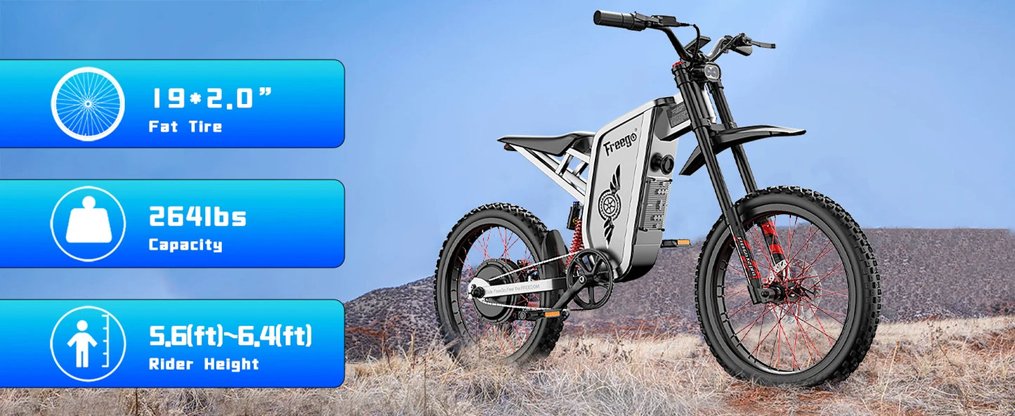 Ljustra FREEGO X2 Pro Electric Motorcycle 6000W 85Km/h Adult Off Road