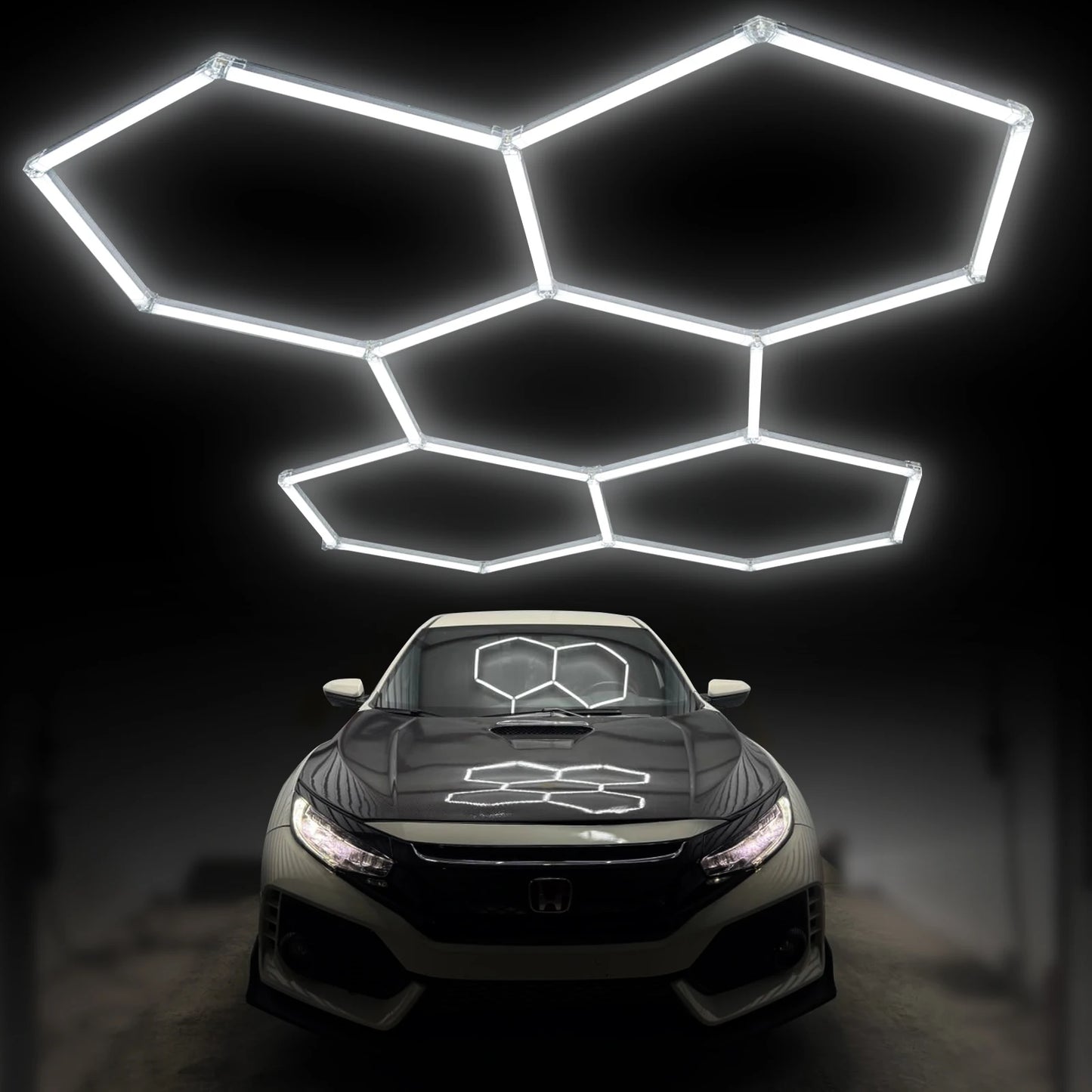 Hexagon LED Garage Lights 192W 26400LM Super Bright Ceiling Lights