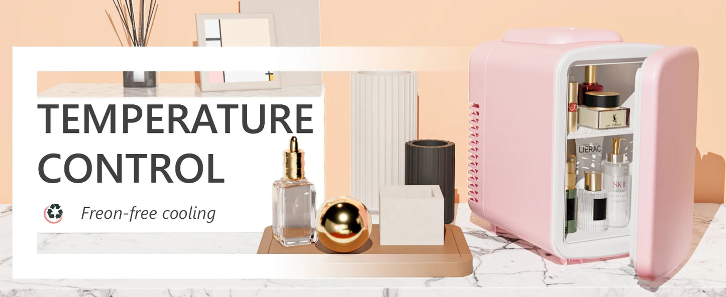 Ljustra 4L Mini Fridge with Freezer Compact Refrigerator for Car Office