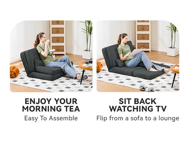 Ljustra Convertible Folding Sofa Bed Sleeper Chair Modern Living Room